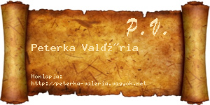 Peterka Valéria névjegykártya